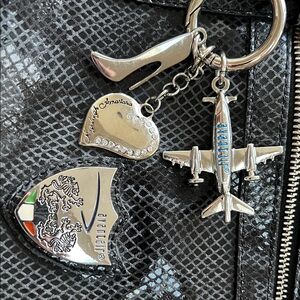 Black Travel Bag with Silver Accents